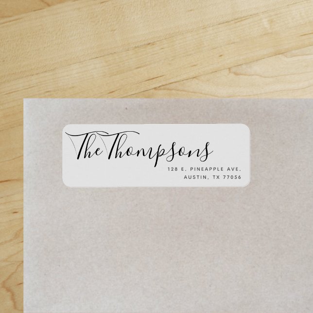 Custom Family Last Name Grey Return Address ("Everyday is abundantly beautiful." 
Sincerely Best Wishes from Lucky Design World)