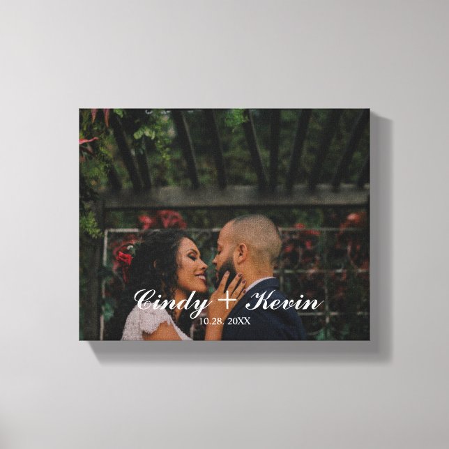Custom Family Last Name or Wedding Date Canvas Print (Front)