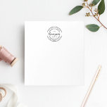 Custom Family Logo Personalised Notepad<br><div class="desc">Unique personalised notepad features your family name in modern handwritten calligraphy script lettering,  encircled by your address inside a double round border.</div>