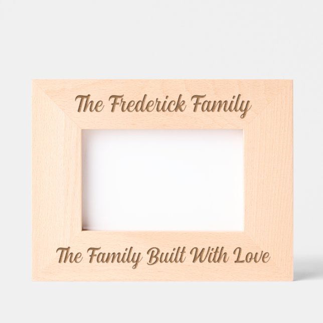 Custom Family Made With Love: Etched Picture Frame (Front)