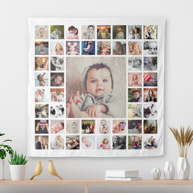 Custom Family Memories Personalised Photo Collage Tapestry (Creator Uploaded)
