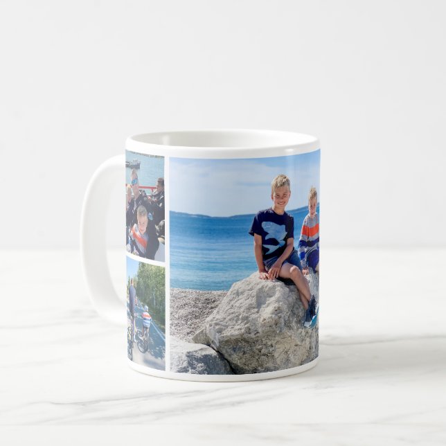 Custom Family Memories Photo Collage Coffee Mug (Front Left)