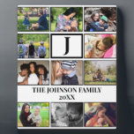 Custom Family Monogram 11 Photo Collage  Plaque<br><div class="desc">Personalised Family Monogram 11 Photo Collage. Personalise with your photos and initial name letter.</div>