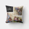 Custom Family Monogram Black Photo Collage Pillow