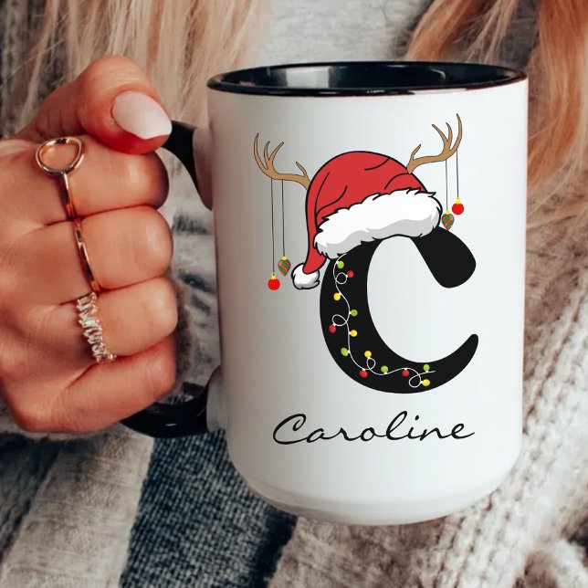 Custom Family Monogram Holiday Mug for Mum (family initial mug, Christmas gift for mom, Christmas gift for dad, Christmas gift for her,)