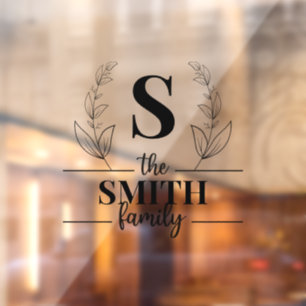 Custom family monogram  window cling