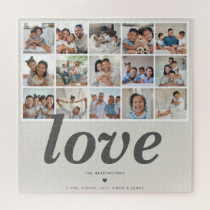 Custom Family Multi 15 Photo Collage Gallery Love  Jigsaw Puzzle
