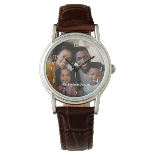 Custom Family Mum Dad Photo Name Personalise  Watch (Front)