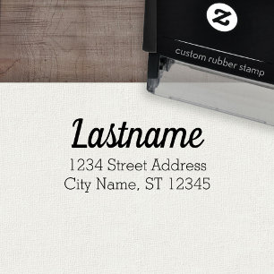Custom Family Name and Return Address - Claudia Self-inking Stamp