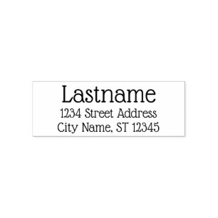 Custom Family Name and Return Address - Glass font Self-inking Stamp
