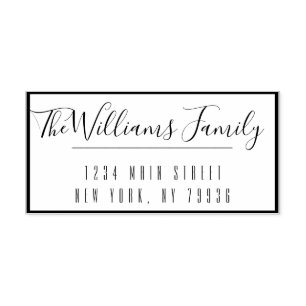 Custom Family Name and Return Address Handwritten Self-inking Stamp