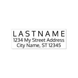 Custom Family Name and Return Address - Modern Self-inking Stamp