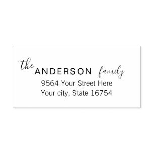 Custom Family Name and Return Address Self-inking Stamp