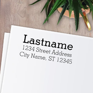 Custom Family Name and Return Address - Stymie Mod Self-inking Stamp