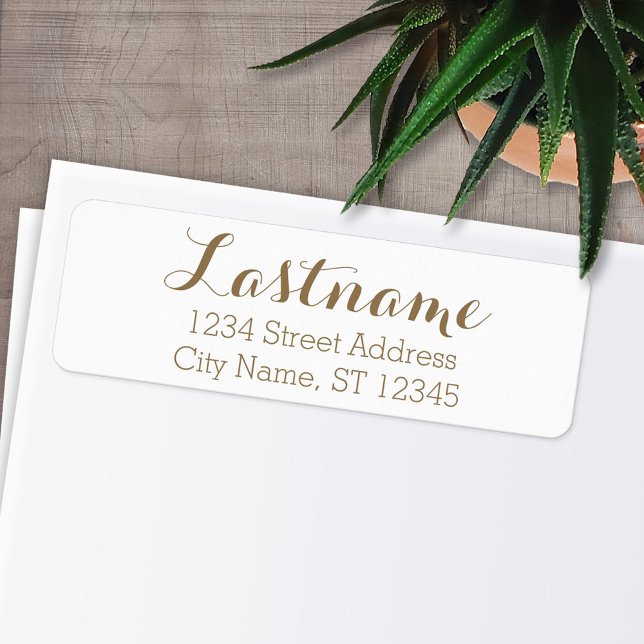 Custom Family Name and Return Address Whimsy Gold (Personalized Return Address Labels)