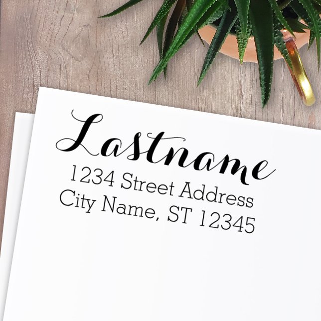 Custom Family Name and Return Address - Whimsy Rubber Stamp (Creator Uploaded)