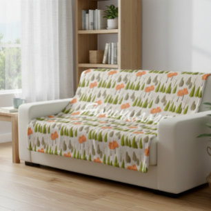 Custom Family Name Autumn Tree Pattern Blanket