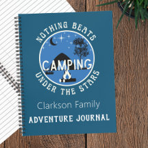 Custom Family Name Blue Camping Log | RV Journal