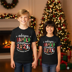 Custom Family Name Christmas 2025 Festive Holiday Tri-Blend Shirt
