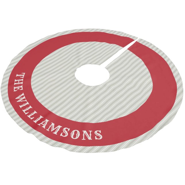 custom family name christmas tree skirt (Angled)