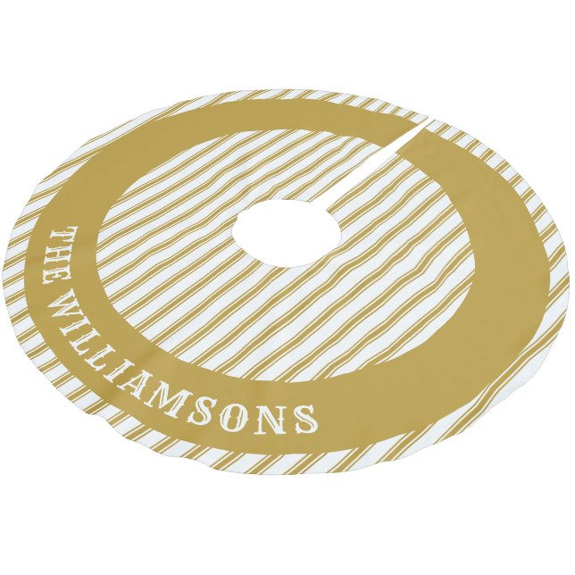 custom family name christmas tree skirt (Angled)