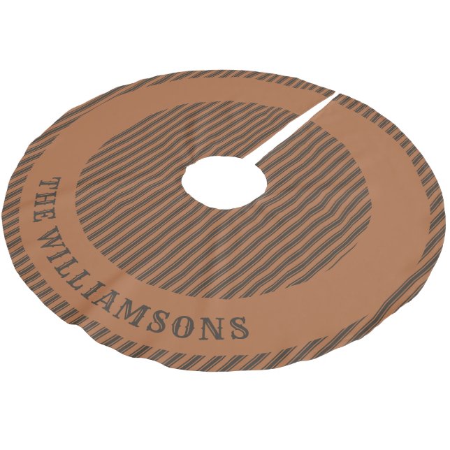 custom family name christmas tree skirt (Angled)