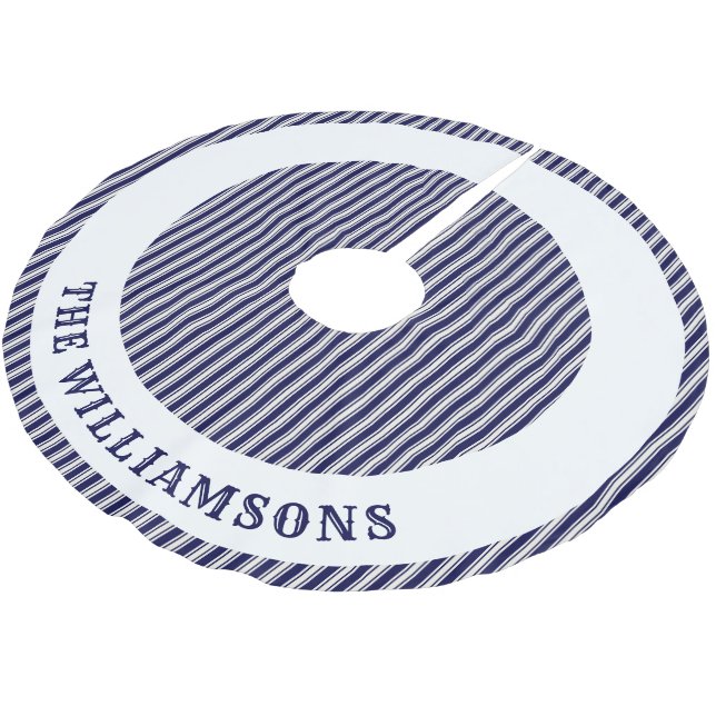 custom family name christmas tree skirt (Angled)