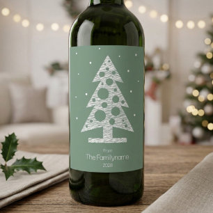 Custom Family Name Christmas Wine Label