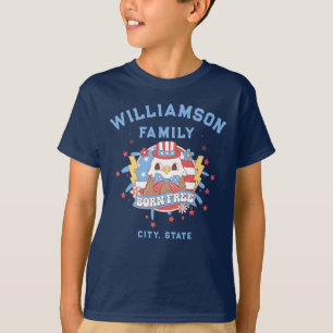 Custom Family Name City State Location Born Free T-Shirt