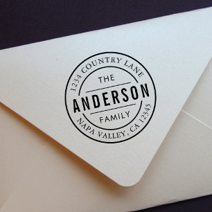 Custom Family Name   Create Your Own Return Addres Rubber Stamp