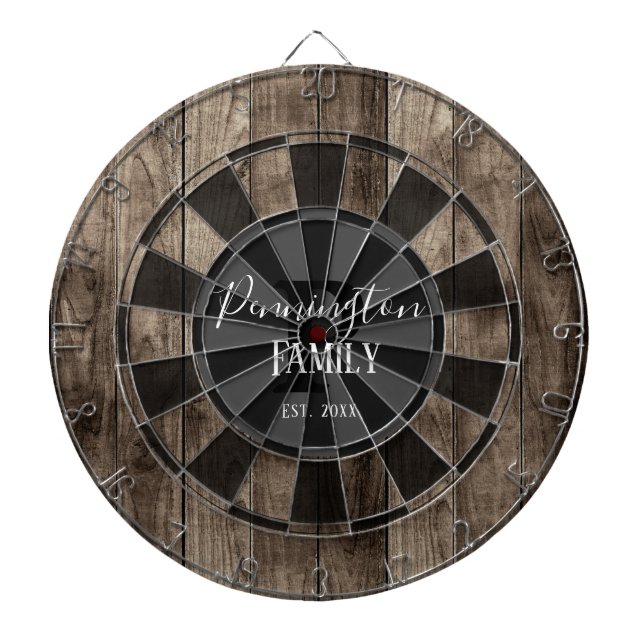 Custom Family Name Established Date Dartboard (Front)