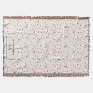 Custom Family Name Festive Coquette Throw Blanket