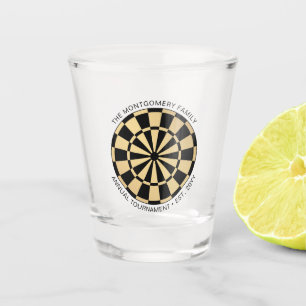 Custom Family Name Gold Black Personalised Shot Glass
