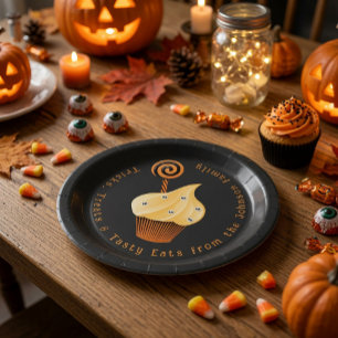 Custom Family Name Halloween Paper Plate