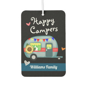 Custom Family Name Happy Campers Car Air Freshener