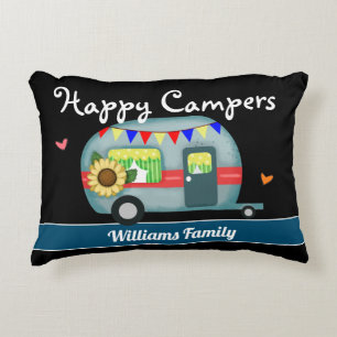 Custom Family Name Happy Campers Decorative Cushion