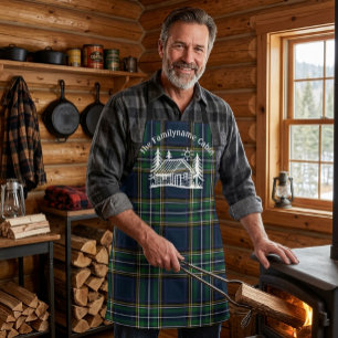 Custom Family Name Log Cabin Mat Apron