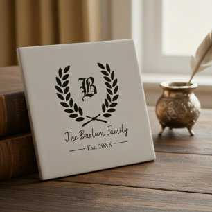 Custom Family Name Monogram Ceramic Tile