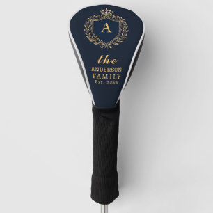 Custom Family Name Monogram Royal Crest Emblem Golf Head Cover
