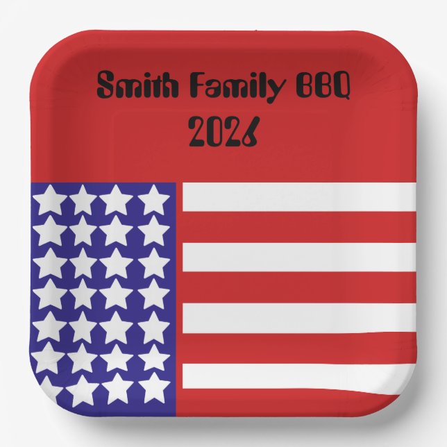 Custom Family name Paper Plate (Front)