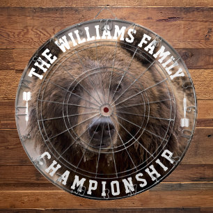 Custom Family Name Personalised Bear Photo Dartboard