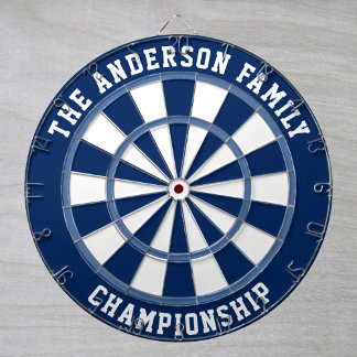 Custom Family Name Personalised Blue Dartboard