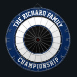 Custom Family Name Personalised Blue Dartboard<br><div class="desc">Custom Family Name Personalised Blue Dartboard Add a family name, and easily create your personalised family name dartboard. Click CUSTOMIZE to change the text colour or board colours. You can TRANSFER this DESIGN on other Zazzle products and adjust it to fit most of the Zazzle items. Standard Studio designs are...</div>