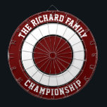 Custom Family Name Personalised Dark Red Dartboard<br><div class="desc">Custom Family Name Personalised Dark Red Dartboard Add a family name, and easily create your personalised family name dartboard. Click CUSTOMIZE to change the text colour or board colours. You can TRANSFER this DESIGN on other Zazzle products and adjust it to fit most of the Zazzle items. Standard Studio designs...</div>