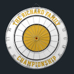 Custom Family Name Personalised Dartboard<br><div class="desc">Custom Family Name Personalised Dartboard Add a family name, and easily create your personalised family name dartboard. Click CUSTOMIZE to change the text colour or board colours. You can TRANSFER this DESIGN on other Zazzle products and adjust it to fit most of the Zazzle items. Standard Studio designs are made...</div>