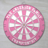 Custom Family Name Personalised Pink Dartboard