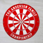 Custom Family Name Personalised Red Dartboard<br><div class="desc">Add a family name, and easily create your personalised family name dartboard. Click EDIT to change the text colour or board colours. You can TRANSFER this DESIGN on other Zazzle products and adjust it to fit most of the Zazzle items. Standard Studio designs are made in high-resolution graphics for professional...</div>