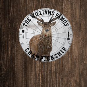 Custom Family Name Personalized Deer Photo Dartboard