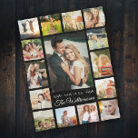 Custom Family Name Photo Collage Modern Gift Black Fleece Blanket<br><div class="desc">This beautiful, personalised modern family keepsake black fleece blanket is a trendy Instagram photo collage with your personal message and family name in ivory. Perfect to remember these special days like a wedding, birth of a child, or family reunion as well as a great holiday or Christmas gift for mum,...</div>