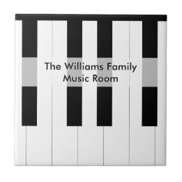 Custom Family Name Piano Keys Music Room Tile